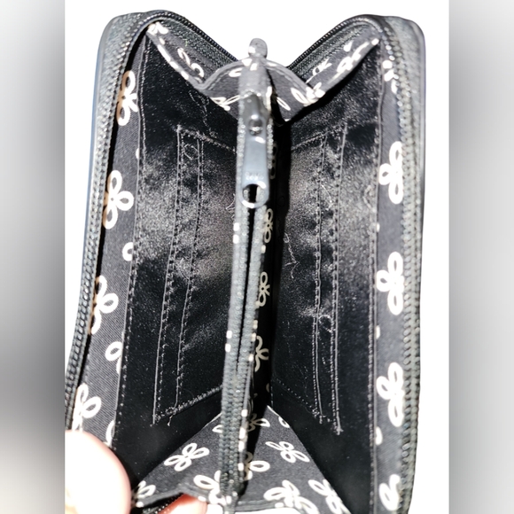 💜Vera Bradley Black Wristlet with Crown Design - Picture 6 of 8